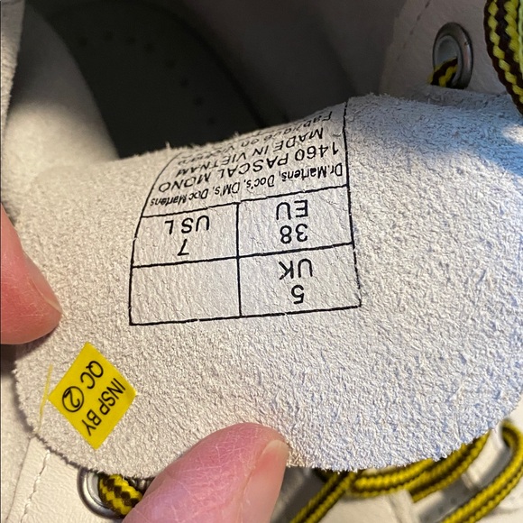 Dr. Martens White Leather Lace-Up Boots